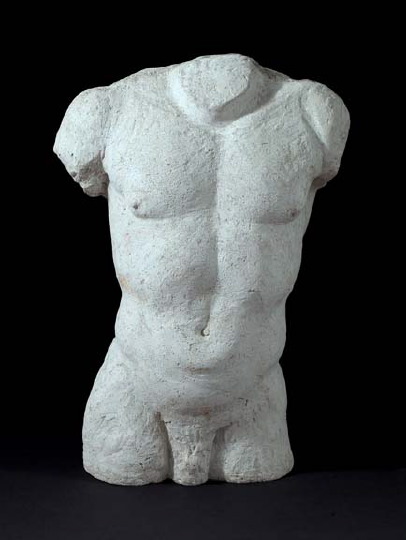 Appraisal: Cast-Stone Muscular Male Torso in the Antique style h