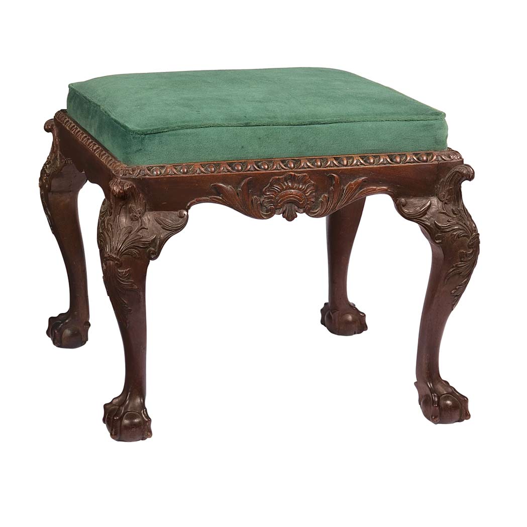 Appraisal: George II Mahogany Stool Possibly Irish mid th century The