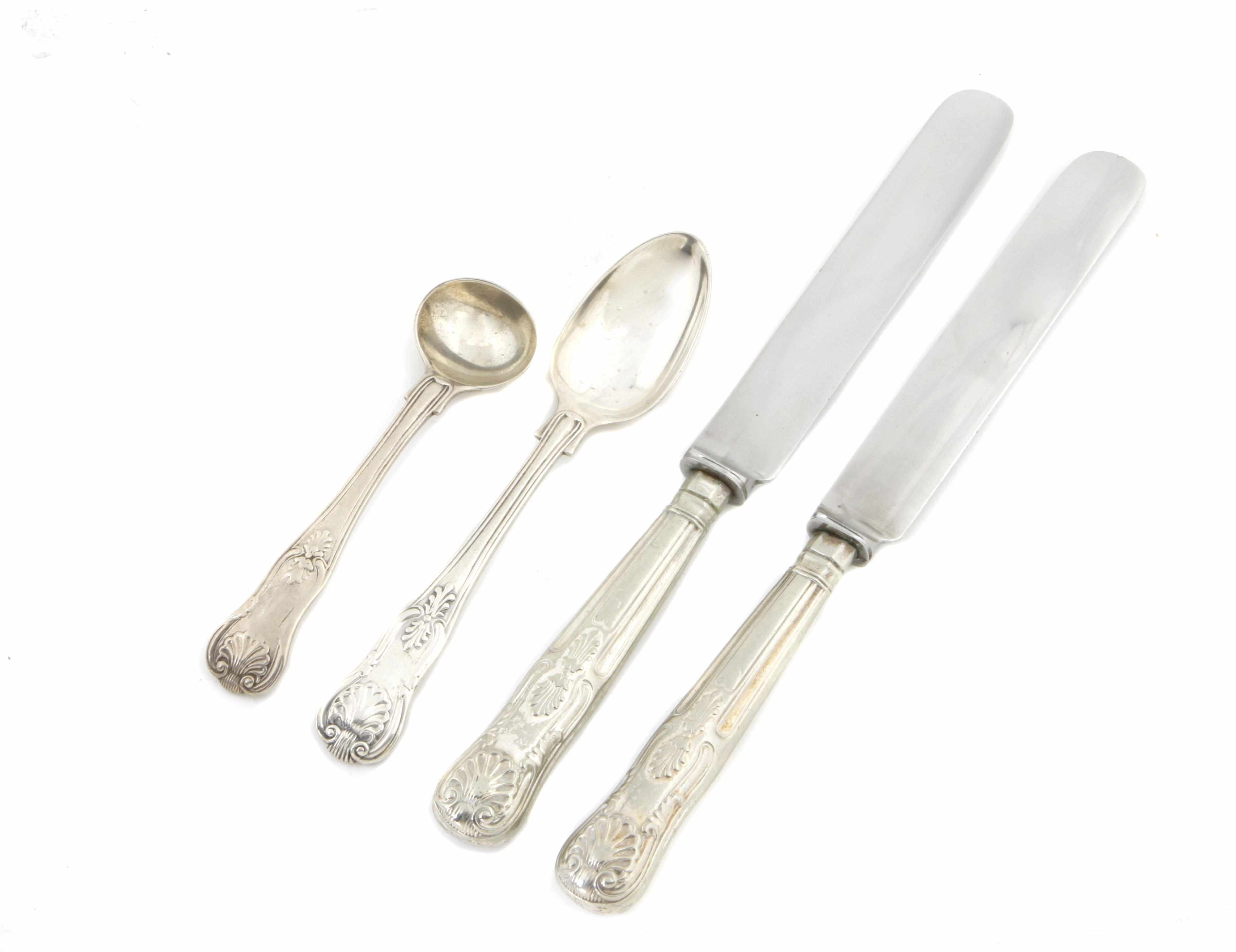 Appraisal: An assembled English sterling silver part 'King's' flatware service th