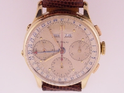 Appraisal: Tourneau K pink gold triple register chronograph with day date