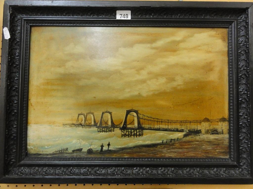 Appraisal: A late th century oil painting on board of Brighton