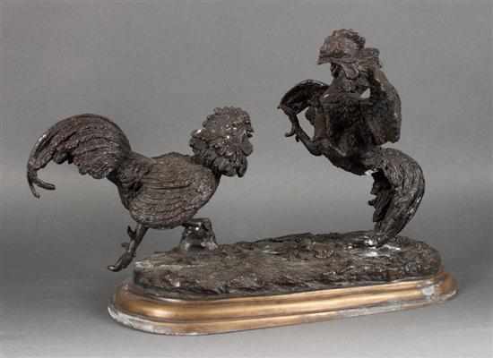 Appraisal: After P J Mene French - ''Cock Fight bronze restrike