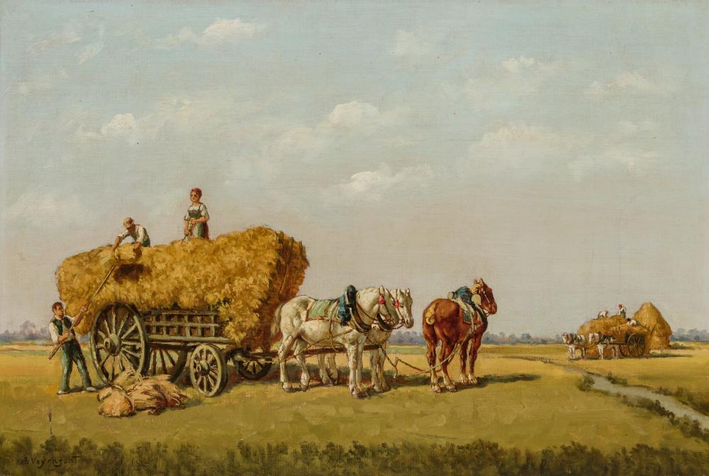 Appraisal: JULES JACQUES VEYRASSAT French - After the Harvest oil on