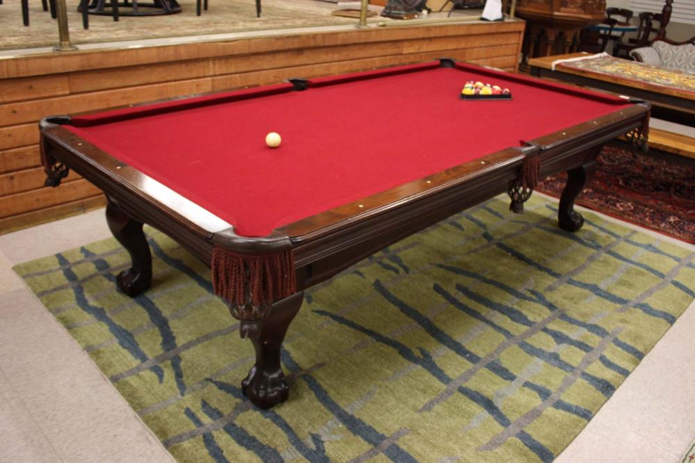 Appraisal: ANTIQUE REPRODUCTION POOL TABLE WITH ACCESSORIES Beach Mfg Co California