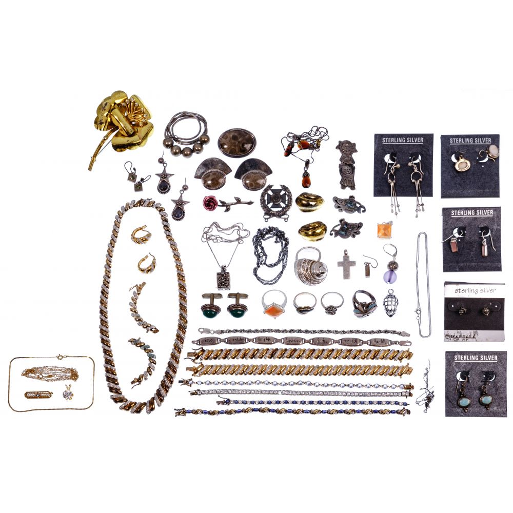 Appraisal: K YELLOW GOLD AND STERLING SILVER JEWELRY ASSORTMENTIncluding in k