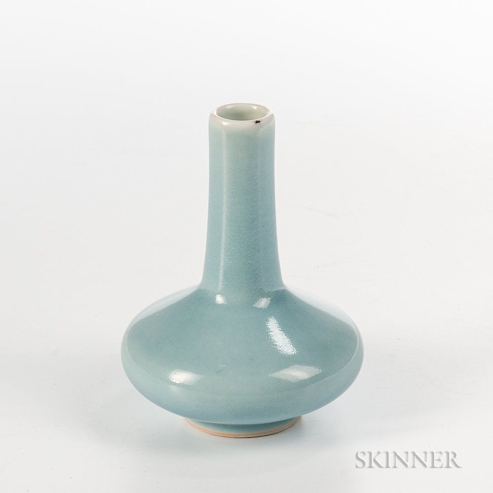 Appraisal: Miniature Clair-de-Lune Vase Miniature Clair-de-Lune Vase China compressed globular body