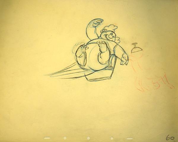 Appraisal: Twenty-five Walt Disney preliminary animation drawings of Bacchus and the