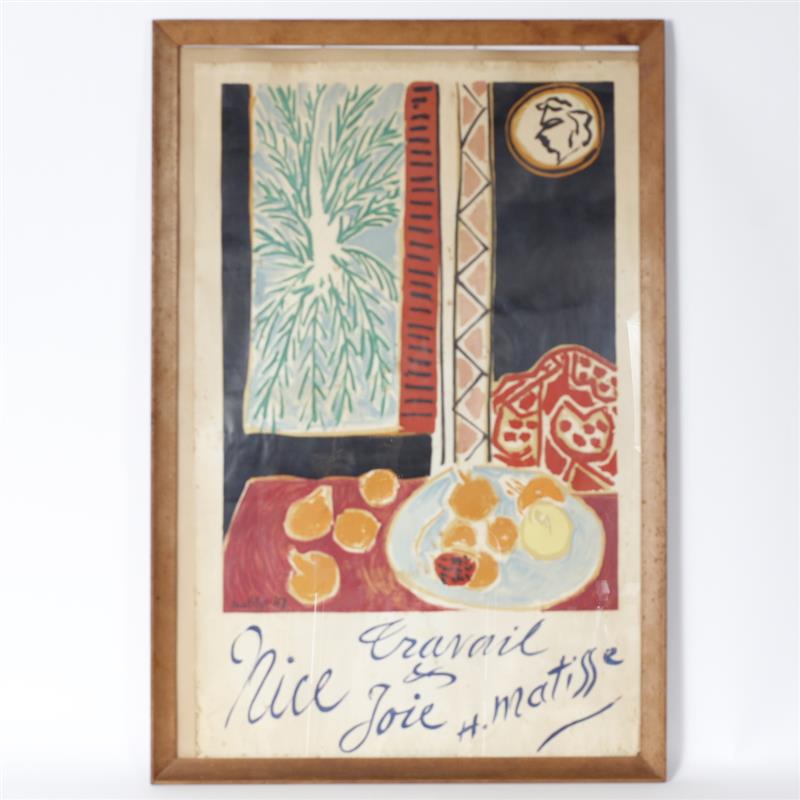 Appraisal: H Matisse Nice Travail et Joie lithograph Mourlot French Exhibition