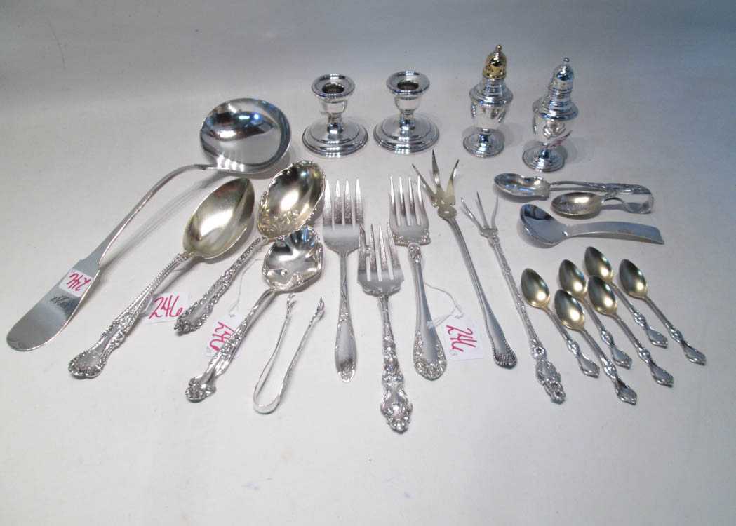 Appraisal: ASSORTED SILVER FLATWARE AND TABLEWARE ITEMS twenty-three pieces sterling silver