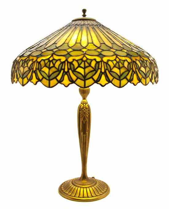 Appraisal: An American Leaded Glass Table Lamp Duffner Kimberly circa -