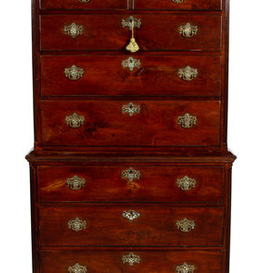 Appraisal: An American Chippendale Spanish Mahogany Chest on Chest CIRCA having