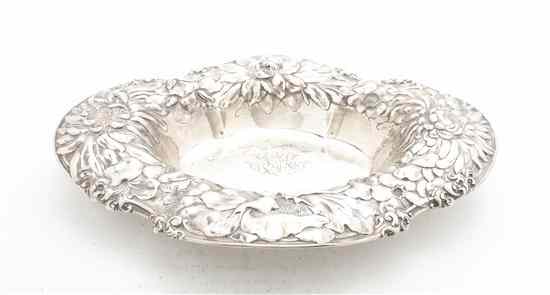 Appraisal: An American Art Nouveau Sterling Silver Bowl Gorham of shaped