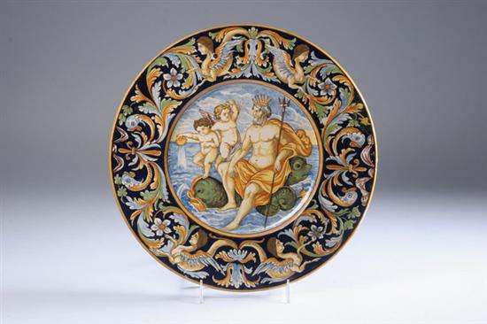 Appraisal: ITALIAN MAIOLICA CHARGER late th century Centered with the image