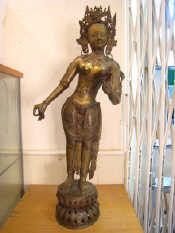 Appraisal: A large brass statue of Shiva hand raised in blessing