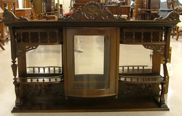 Appraisal: VICTORIAN WALNUT OVER MANTEL CABINET American c centering a small