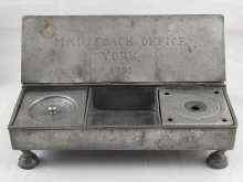 Appraisal: Postal interest a rare pewter standish bearing George III touch