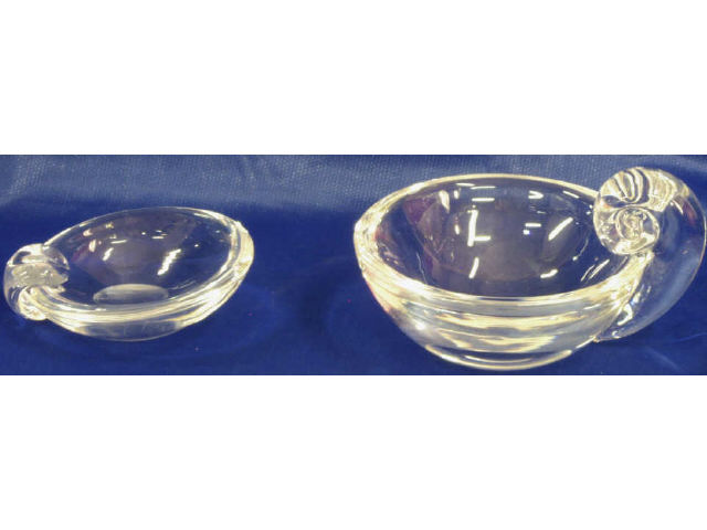 Appraisal: Steuben marked collection of two includes a clear crystal nut