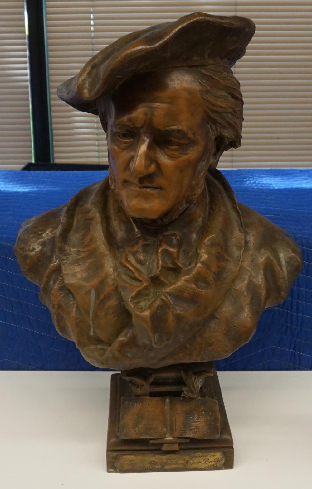 Appraisal: Cast Metal Bust of Richard Wagner H in cm