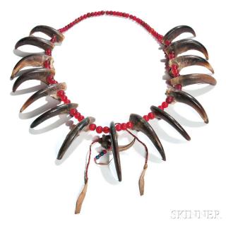 Appraisal: Western Bear Claw Necklace c th century fifteen bear claws