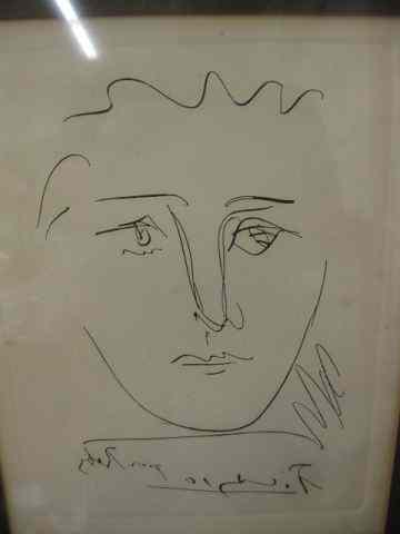 Appraisal: Pablo Picasso etching ''Pour Roby'' image area '' x ''