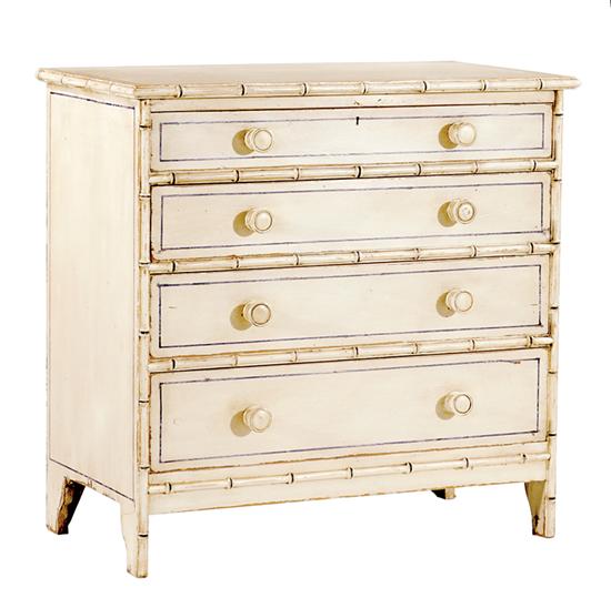 Appraisal: Victorian style painted and faux-bamboo chest of drawers circa rectangular