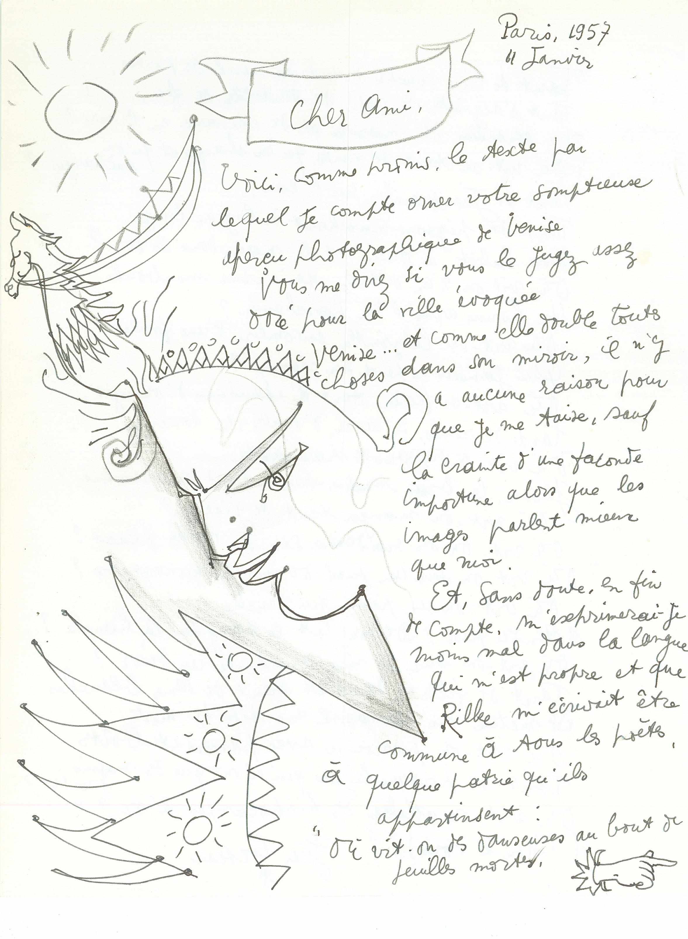 Appraisal: COCTEAU JEAN Autograph Letter Signed ''Jean Cocteau'' pp recto and