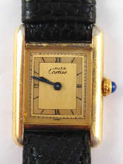 Appraisal: Cartier A French hallmarked lady's Cartier tank wristwatch quartz movement