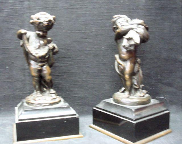 Appraisal: Bronze Figures of Boys Nice quality From a Park Avenue