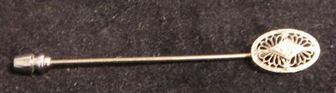 Appraisal: K WG filigree stickpin with - pt diamond Estimate -