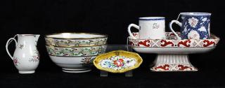 Appraisal: lot of English porcelain table articles including Worcester porcelain mugs