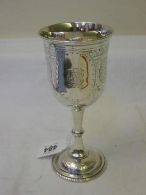 Appraisal: A VICTORIAN GOBLET the ovoid bowl with moulded rim and