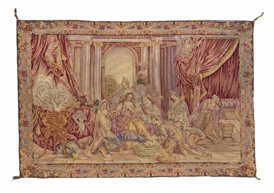 Appraisal: A Continental Needlepoint and Petit Point Tapestry depicting a harem