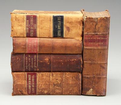 Appraisal: th century Georgia law five volumes - all full calf