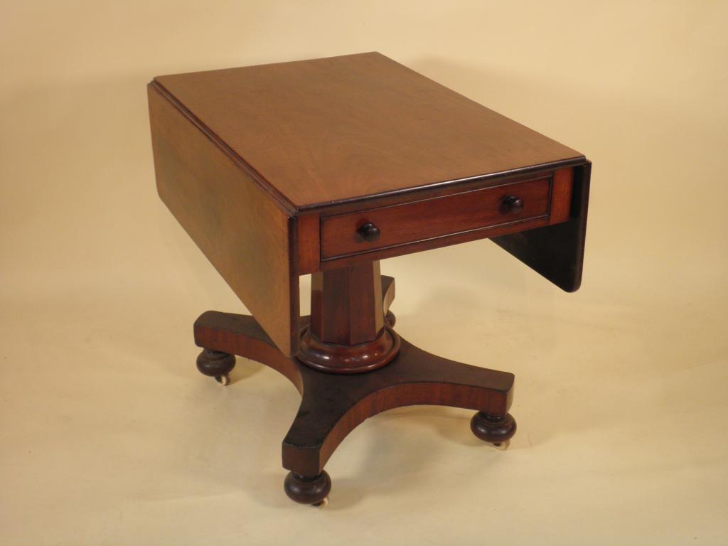 Appraisal: A William IV mahogany pembroke table the rectangular top with