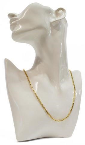 Appraisal: Estate kt yellow gold chain necklace push-lock clasp approx l