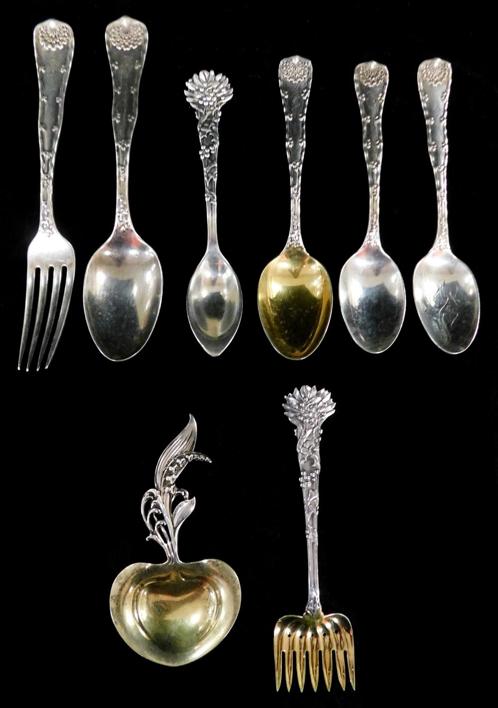 Appraisal: STERLING Tiffany Co eight pieces of flatware and servingware patterns