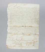 Appraisal: Peru Spain Colony Manuscript Signed by Viceroy Luis Enrique de