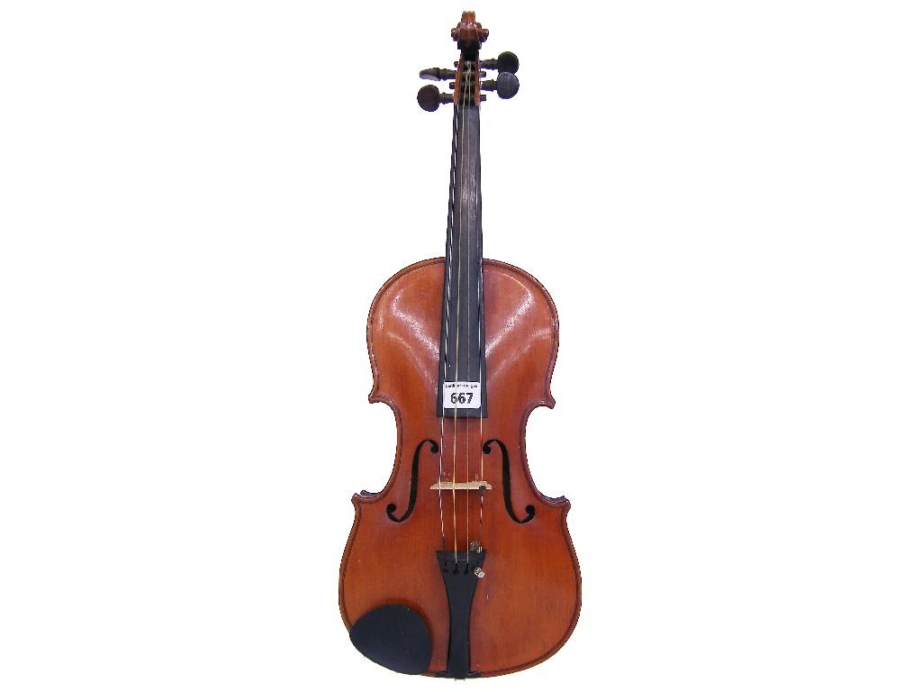 Appraisal: French Stradivari copy violin circa cm