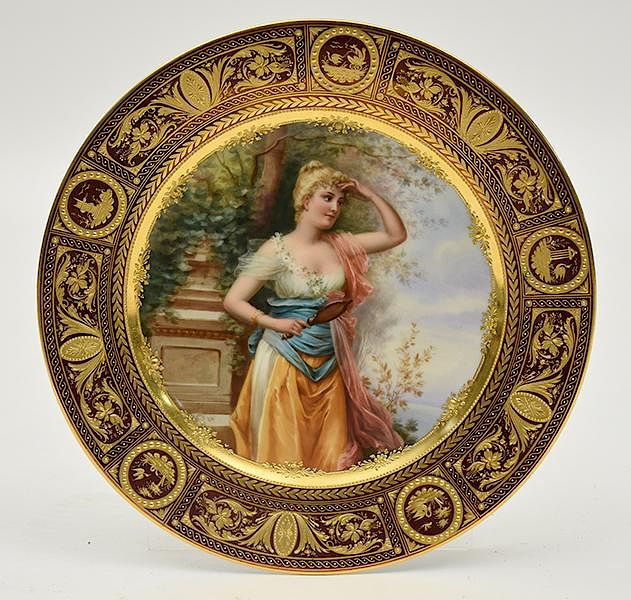 Appraisal: Royal Vienna cabinet plate Royal Vienna cabinet plate woman with