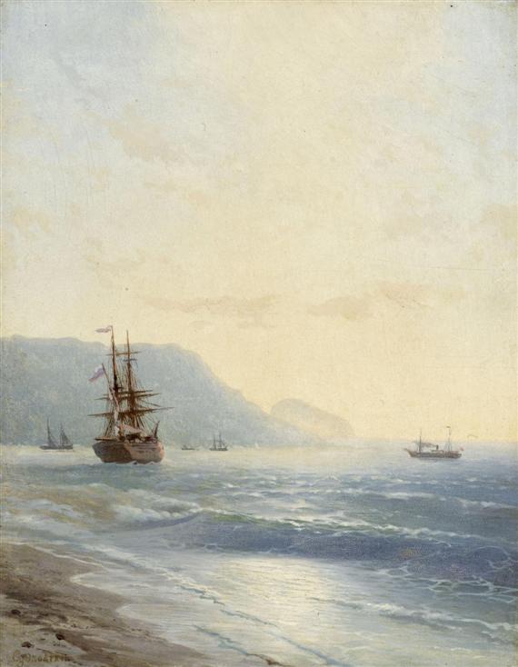 Appraisal: SUDKOVSKY RUFIN GAVRILOVIC Ocakiv - Odesa Marine Oil on canvas