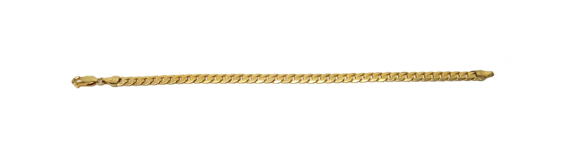 Appraisal: A ct gold faceted curb link bracelet with a sprung