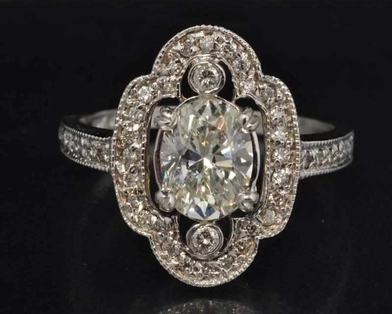 Appraisal: K W Gold Diamond Ring Description Diamonds ct oval cut