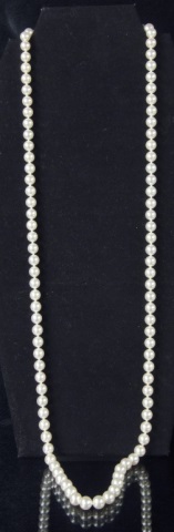 Appraisal: Mikimoto Strand of PearlsJapanese cultured Akoya pearls - mm slightly