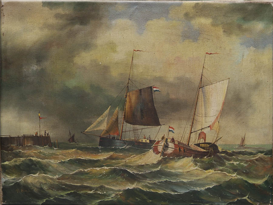 Appraisal: THOMAS BIRCH American - IN AND OUT OF PORT Oil