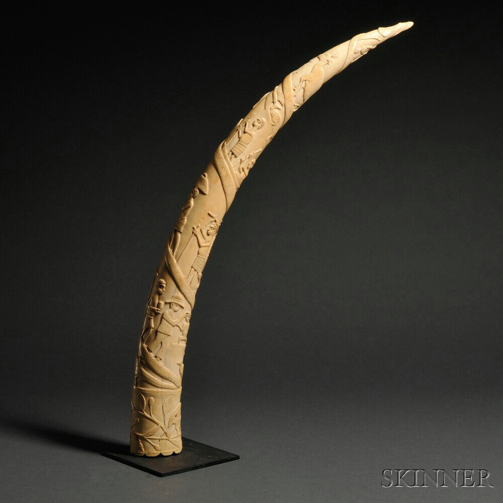 Appraisal: Large Congo Carved Ivory Tusk c second half th century