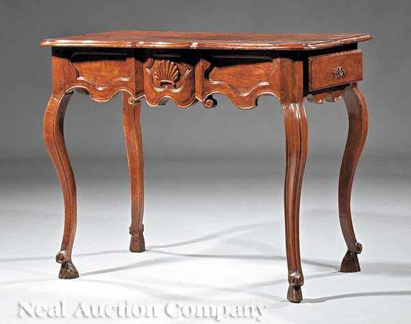 Appraisal: A Louis XV Provincial Carved Walnut Console Table late th