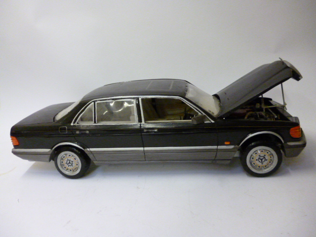 Appraisal: A scratch built model of Mercedes SEL Saloon painted wood