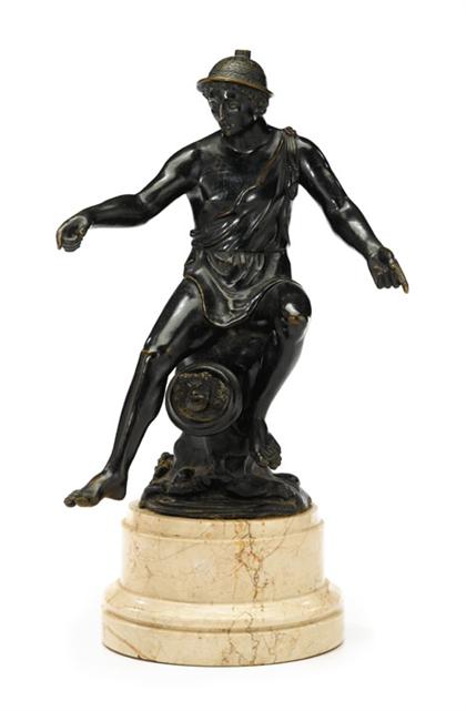 Appraisal: After the antique seated classical figure Bronze dark brown patina