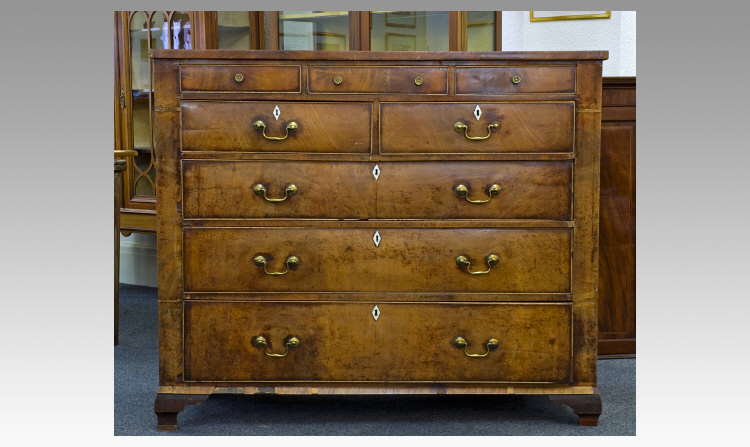 Appraisal: George the Third Mahogany Chest of Drawers with three small