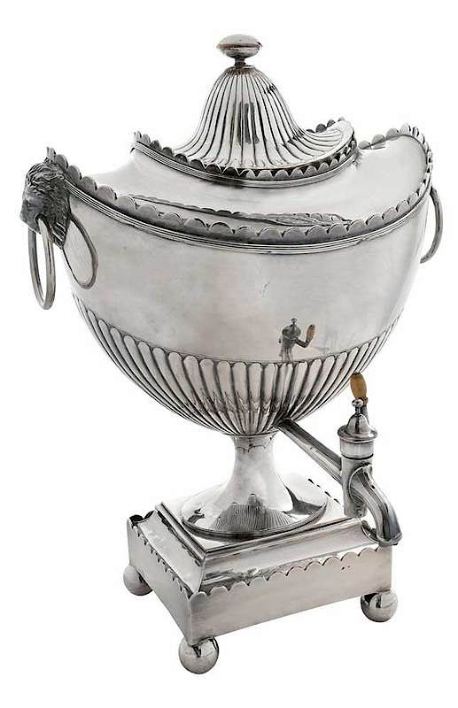 Appraisal: Silver Plate Hot Water Urn probably English late th century